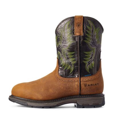 Ariat WorkHog - Werkschoenen Bruin / Groen Heren - 19214-889